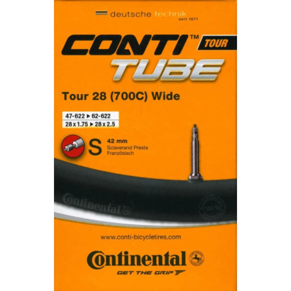Duša na bicykel CONTINENTAL Tour 28 Wide - ventil FV42 · záber 1