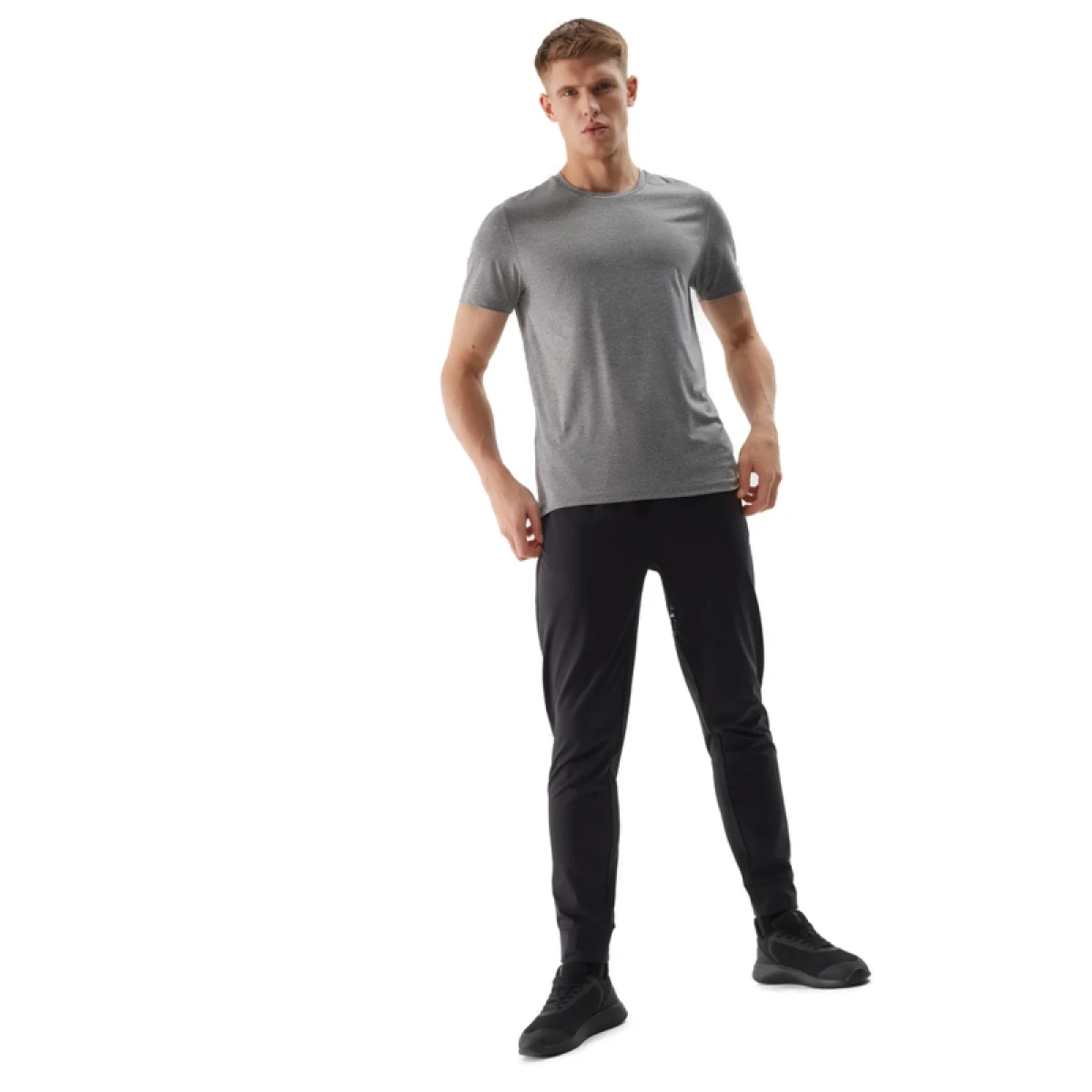 Pánske tréningové tričko s krátkym rukávom 4F TSHIRT FNK-WSS24TFTSM599-27M-COLD LIGHT GREY MELANGE · záber 5