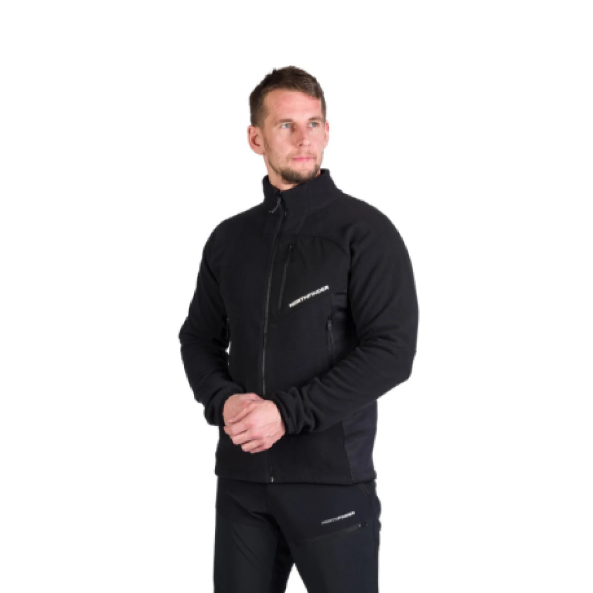 Pánska turistická flisová mikina so zipsom NORTHFINDER FULVIO-269black · záber 1