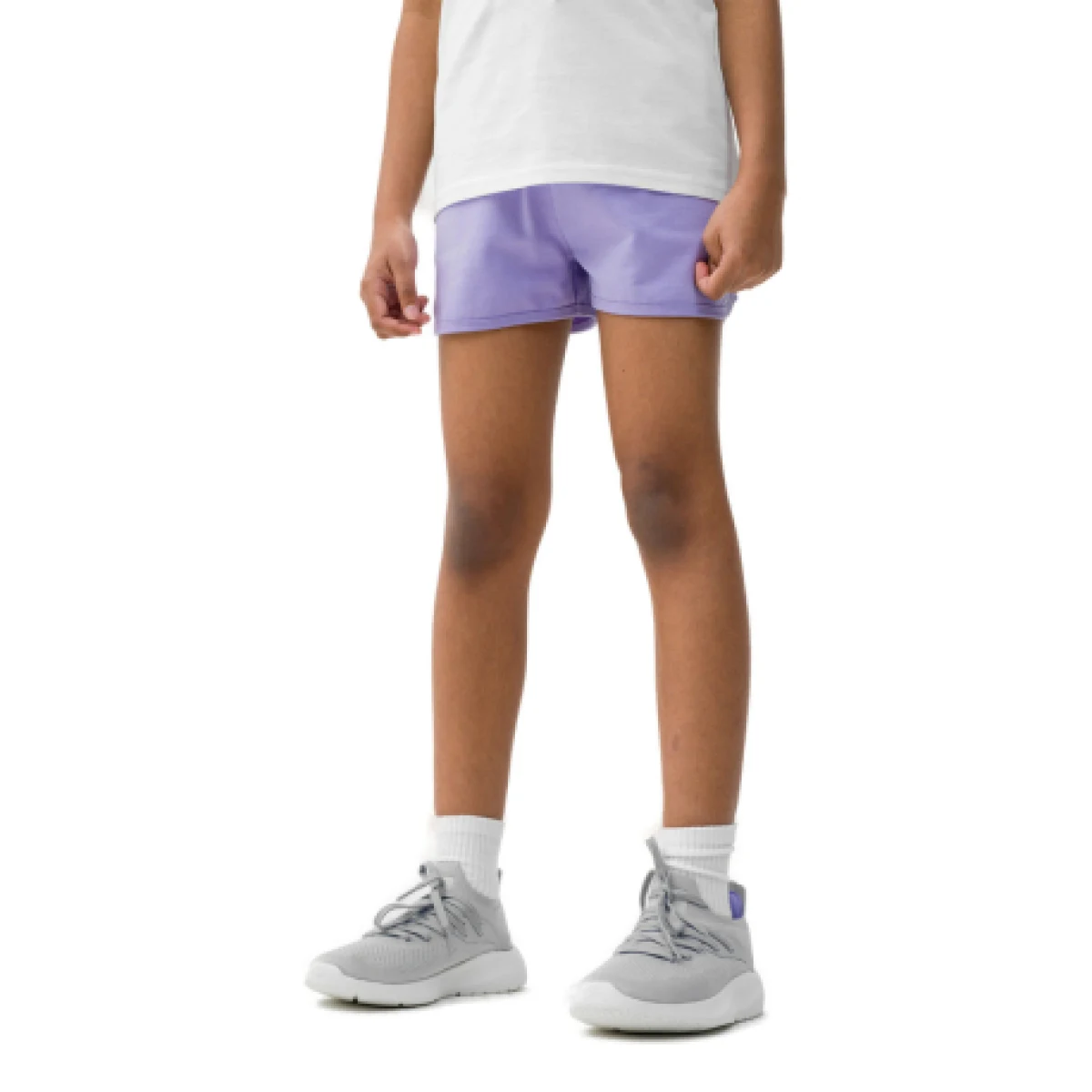 Dievčenské teplákové kraťasy 4F JUNIOR SHORTS CAS-4FJWSS24TSHOF280-52S-LIGHT VIOLET · záber 1