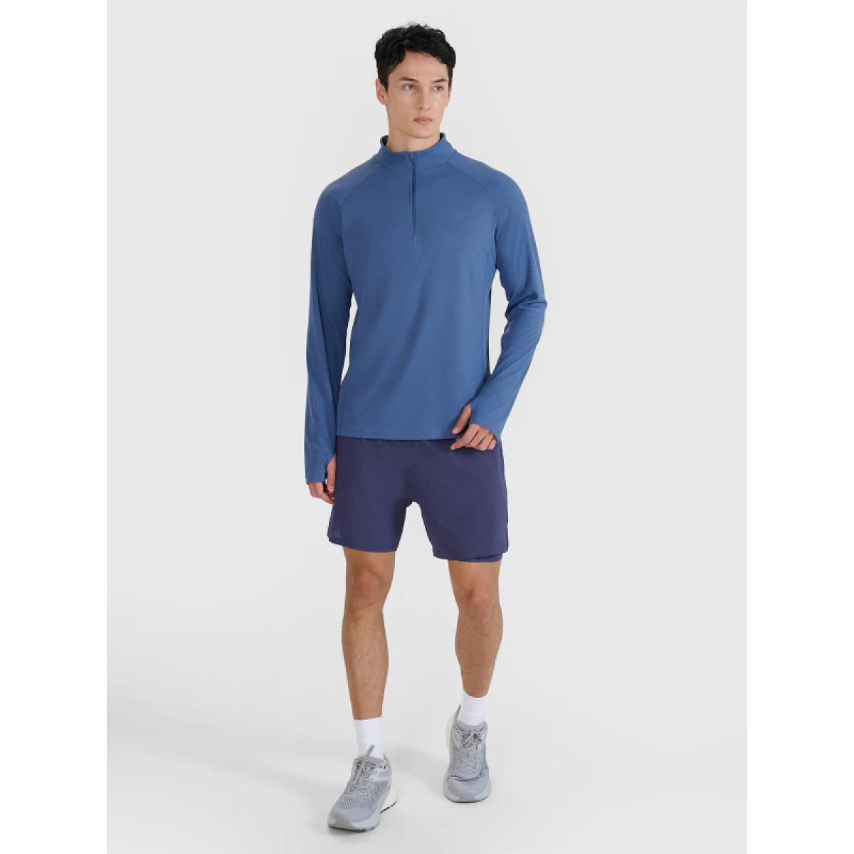 Pánske bežecké tričko s dlhým rukávom 4F LONGSLEEVE FNK-WSS25TFLOM327-32S-DENIM · záber 5