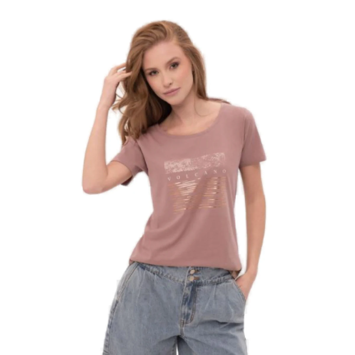 Dámske tričko s krátkym rukávom VOLCANO QUEEN-102-BEIGE · záber 1