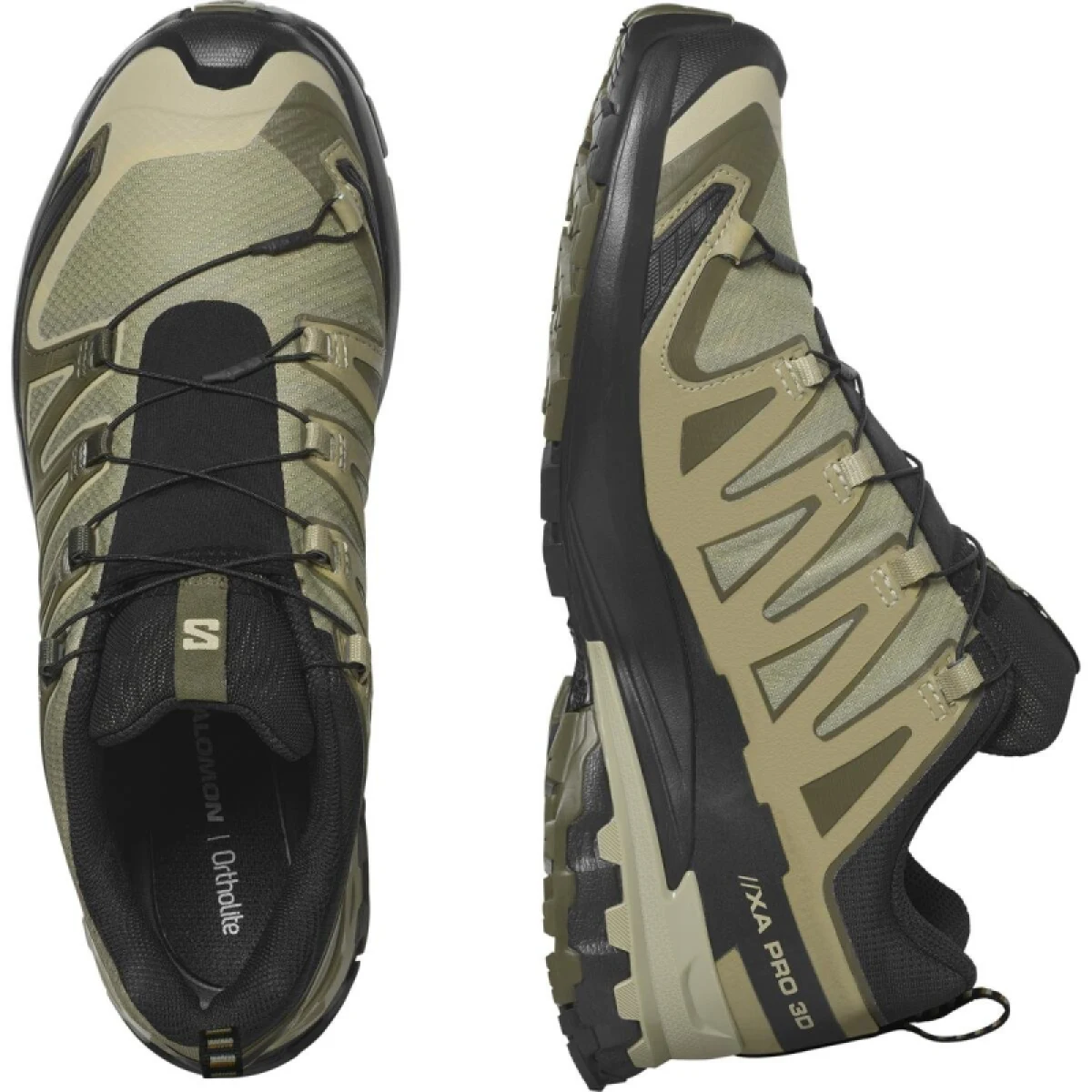 Pánska bežecká trailová obuv SALOMON XA Pro 3D V9 GTX M dried herb black olive night · záber 4