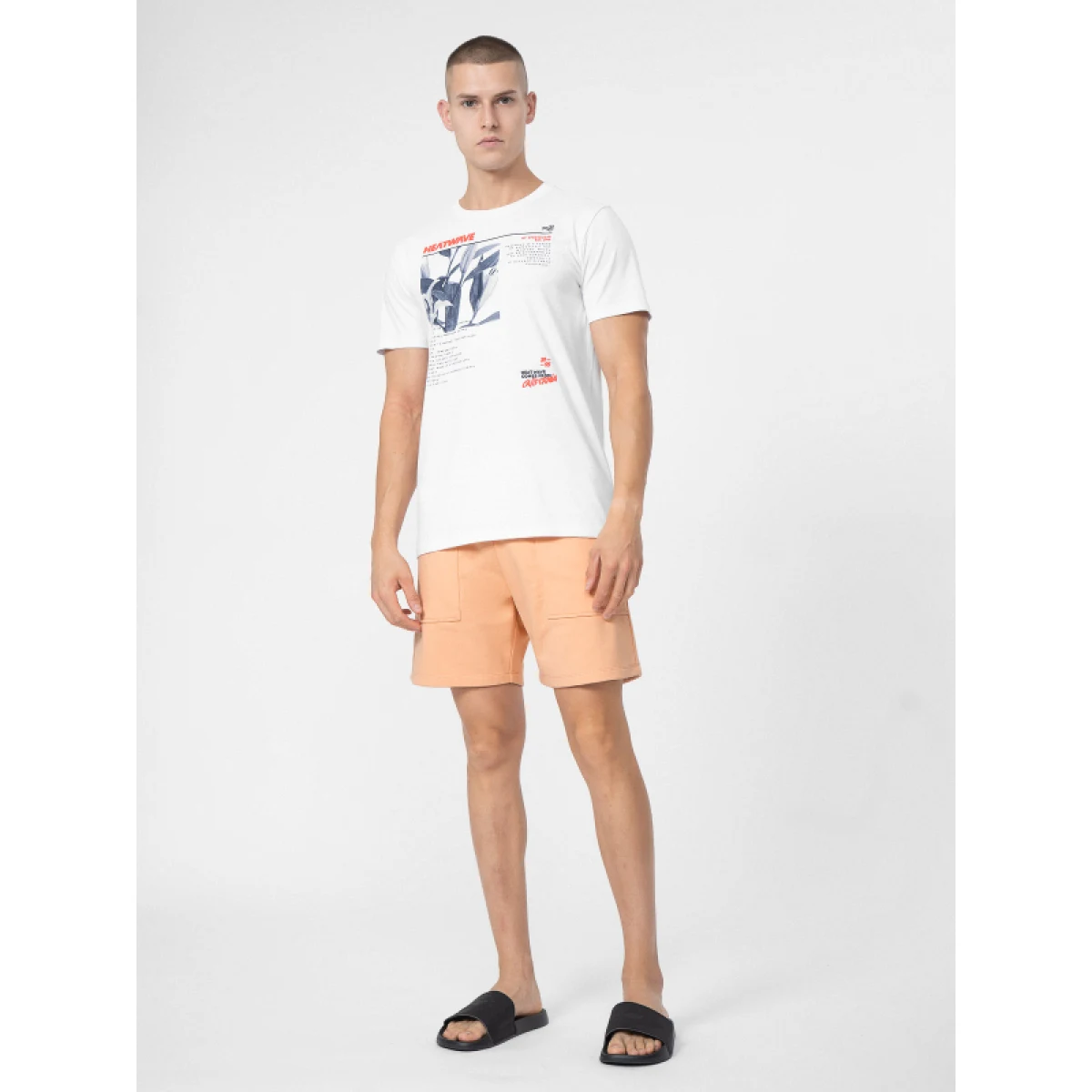 Pánske teplákové kraťasy 4F SHORTS CAS M074-64S-SALMON CORAL · záber 3
