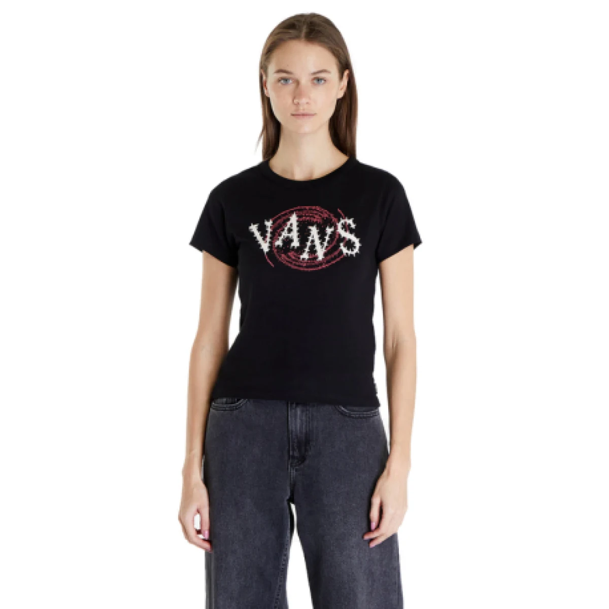 Dámske tričko s krátkym rukávom VANS SPIRAL DOWN MINI-Black · záber 1
