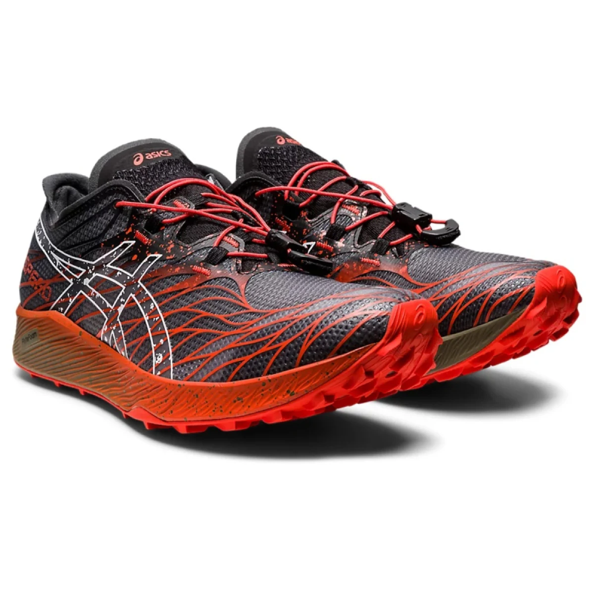 Pánska bežecká trailová obuv ASICS FujiSpeed black cherry tomato · záber 3