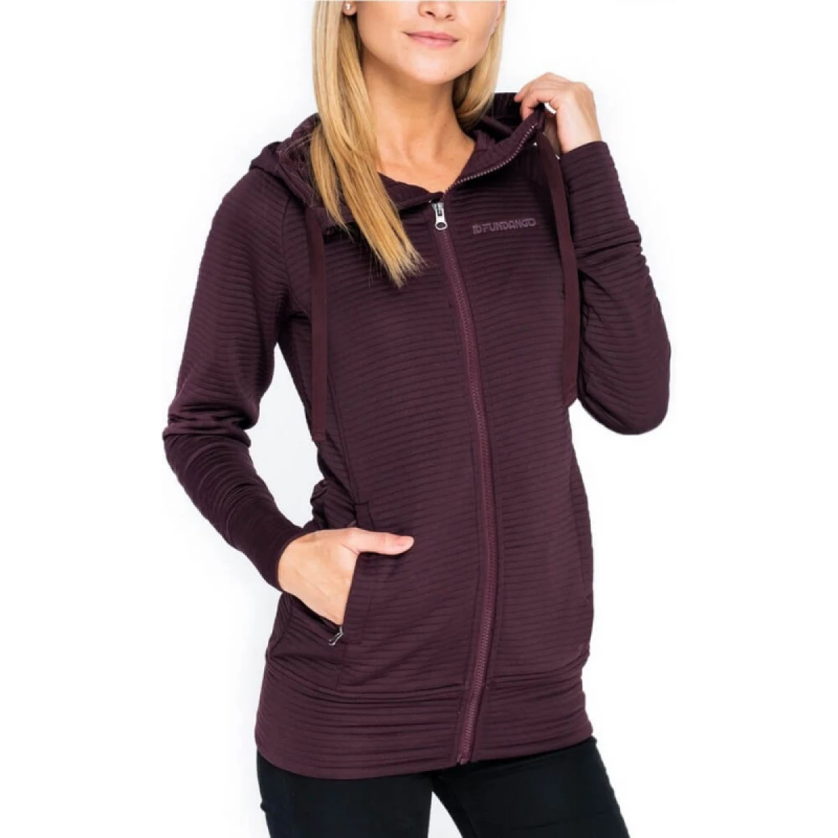 Dámska lyžiarska mikina so zipsom FUNDANGO Share-398-aubergine · záber 2