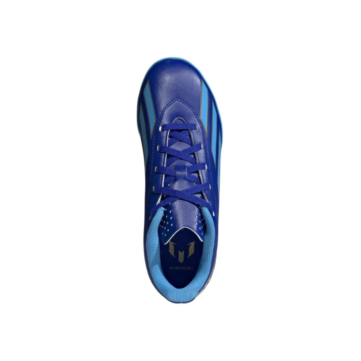 Chlapčenské futbalové kopačky turfy ADIDAS X Crazyfast Messi Jr TF lucid blue blue burst cloud white · záber 3