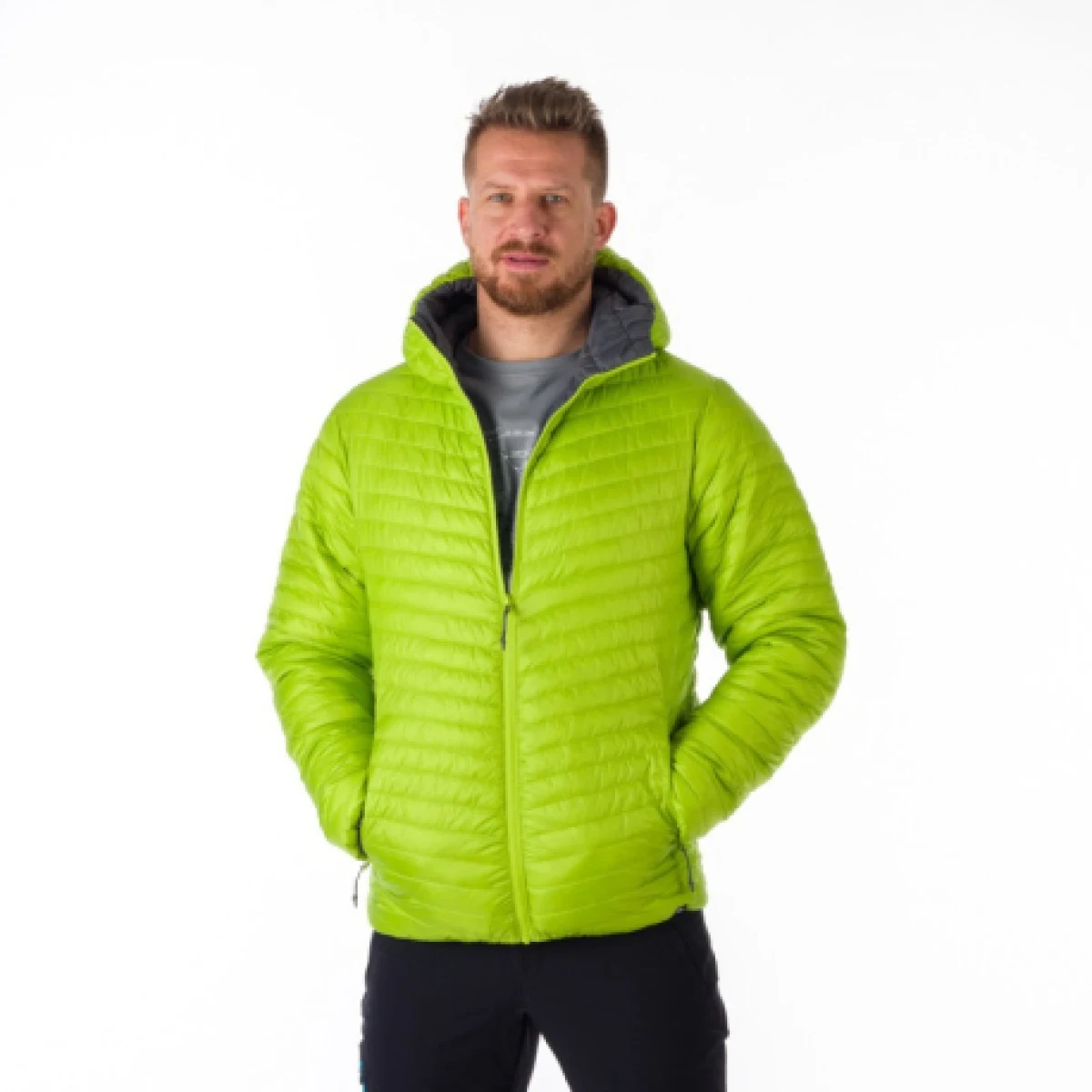 Pánska turistická bunda NORTHFINDER DAN-584-limegreengrey · záber 1