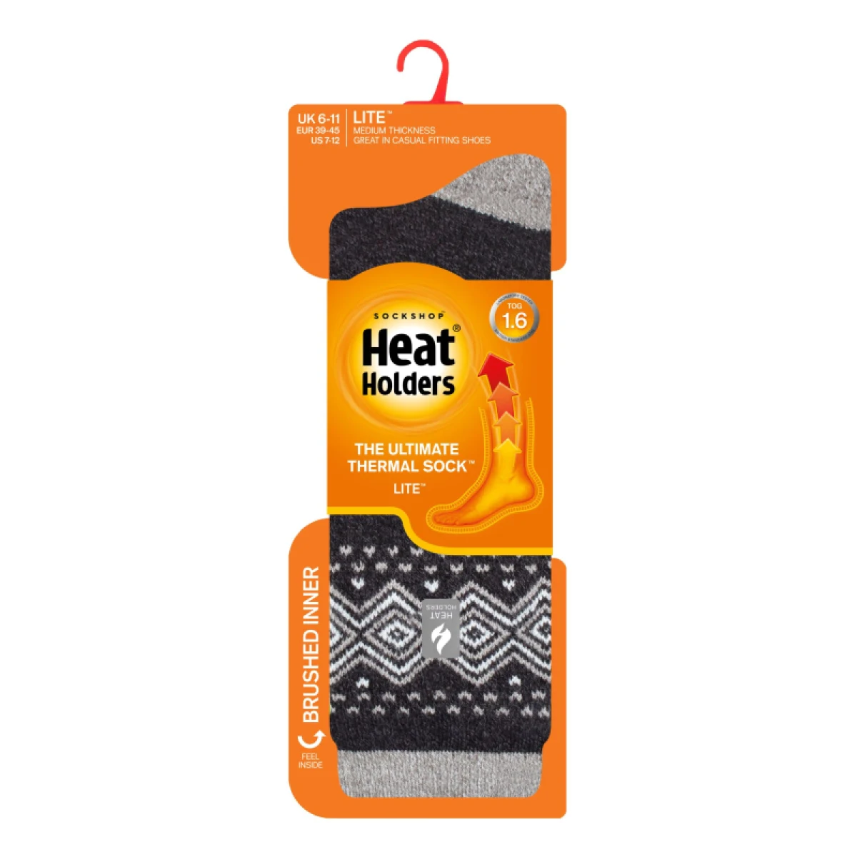 Pánske ponožky HEAT HOLDERS 1 PACK-MEN LITE VANCOUVER-CHARCOAL · záber 3