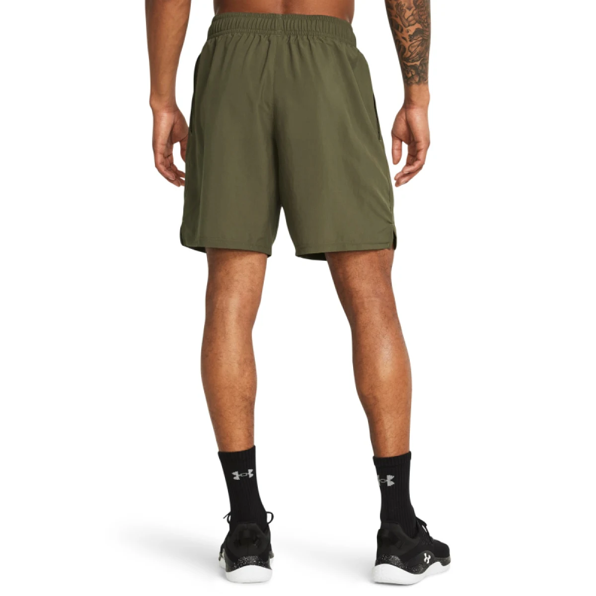 Pánske tréningové kraťasy UNDER ARMOUR UA Tech Woven Wordmark Short-GRN · záber 3