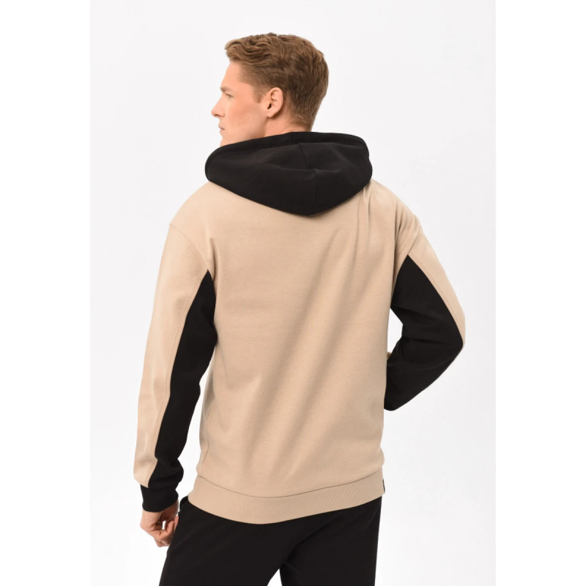 Pánska mikina s kapucňou VOLCANO BLOCK-102-BEIGE · záber 3