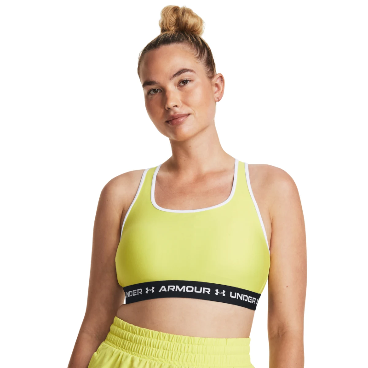 Dámska tréningová športová podprsenka UNDER ARMOUR UA Crossback Mid Bra-YLW · záber 3