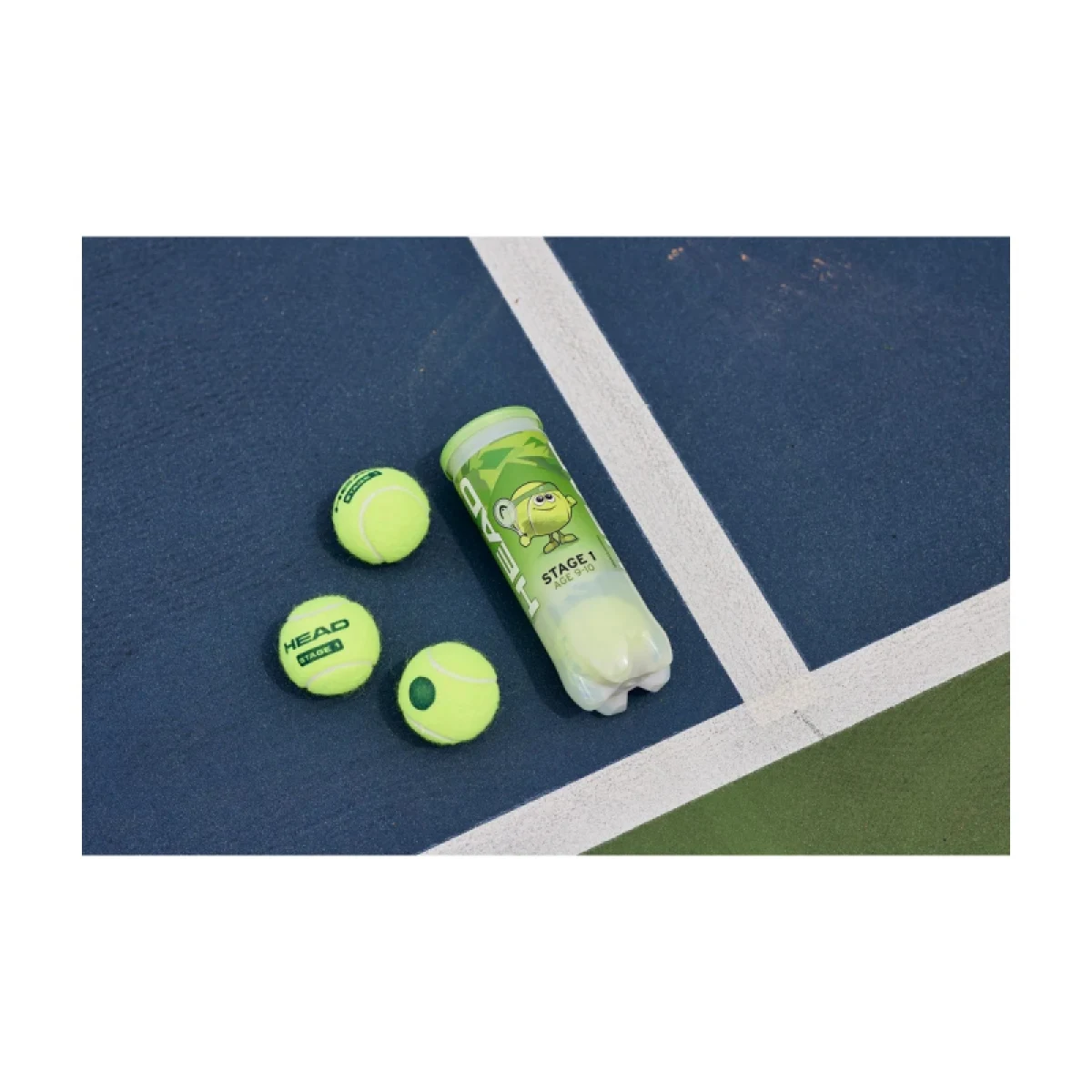 Tenisové loptičky 3ks HEAD 3B STAGE 1 - GREEN - 6 DZ · záber 3