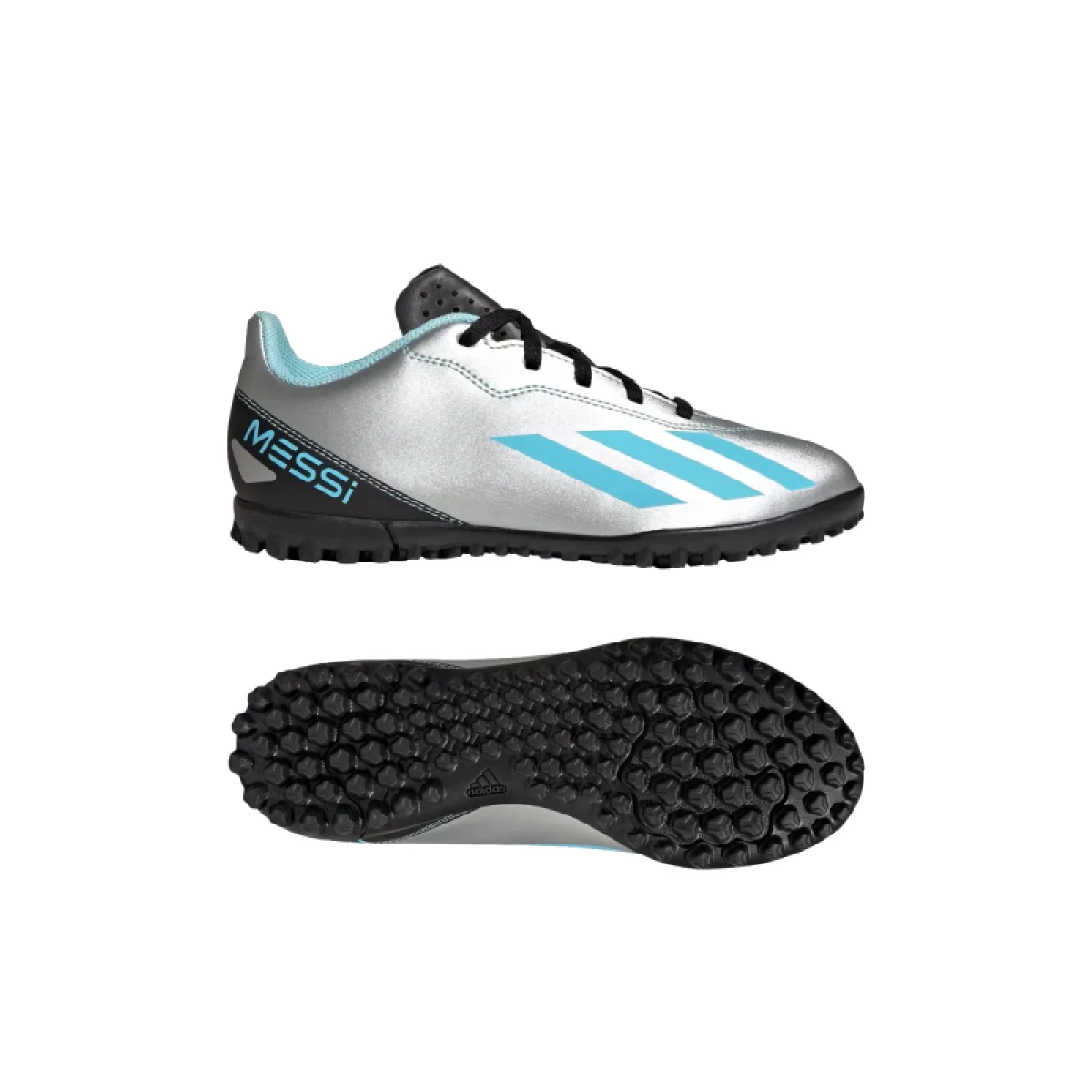 Juniorské futbalové kopačky turfy ADIDAS X CRAZYFAST MESSI 4 SILVMT BLIBLU CBLACK_IE4068_tf · záber 5