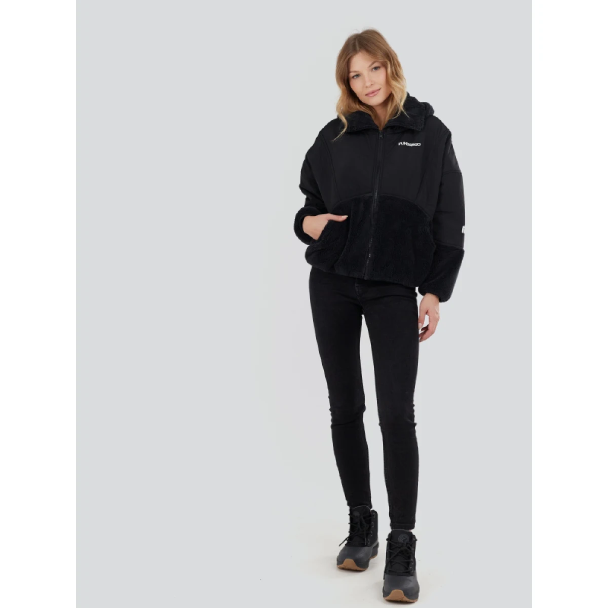 Dámska mikina so zipsom FUNDANGO Sansa Hybrid Jacket-780-antracit · záber 4