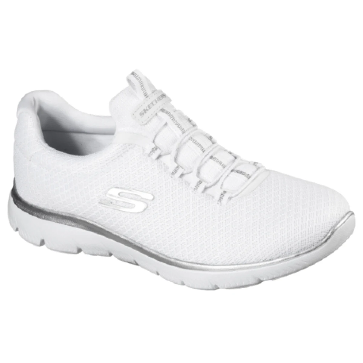 Dámska rekreačná obuv SKECHERS Summits Slip-Ins W white silver · záber 1