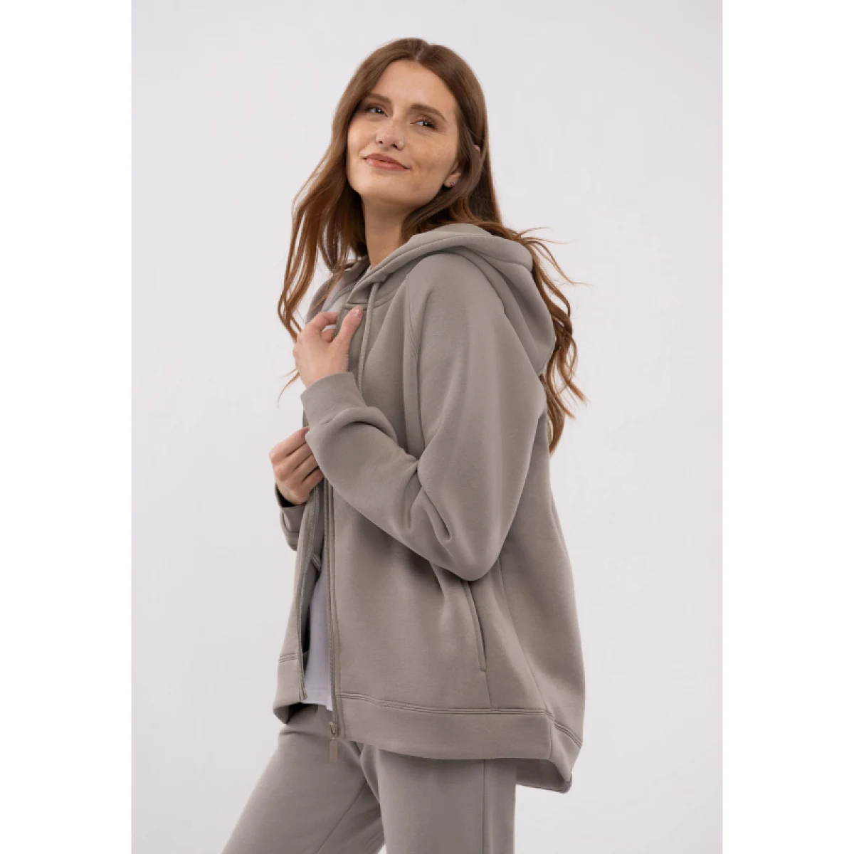 Dámska zateplená mikina so zipsom VOLCANO TIFFI-102-BEIGE · záber 3