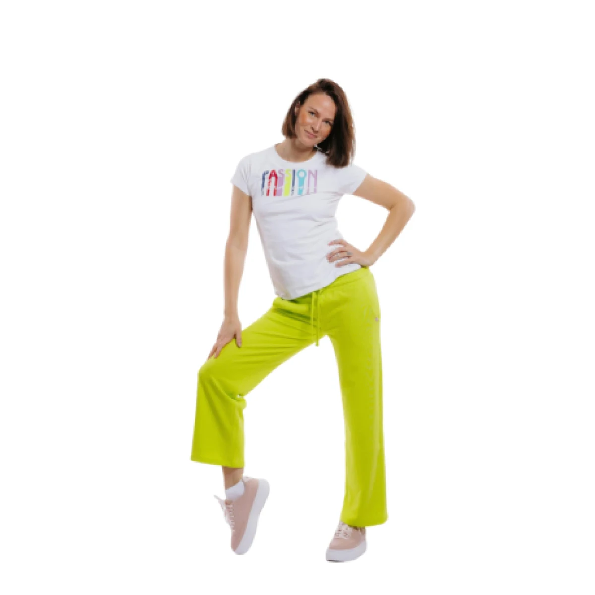Dámske tepláky AUTHORITY TP-NEOWIDE W yellow · záber 1