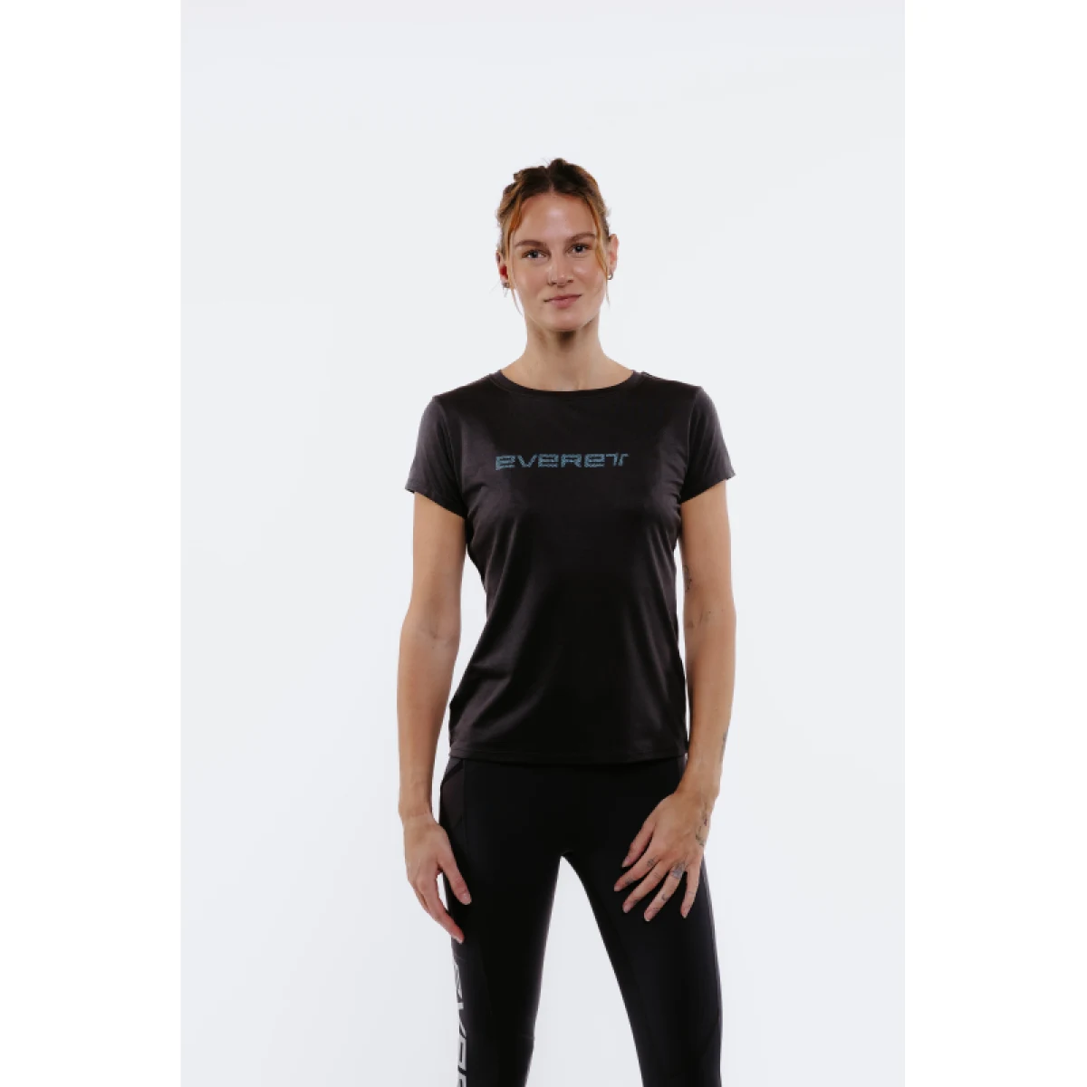 Dámske turistické tričko s krátkym rukávom EVERETT TecaShirt W antracit melange · záber 2