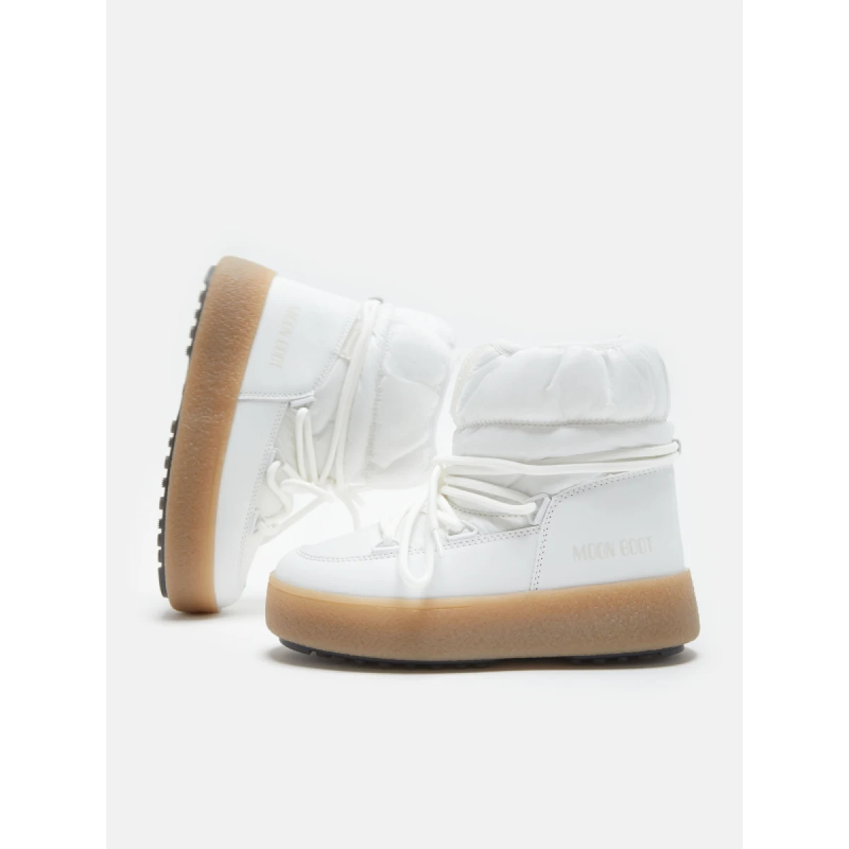 Dievčenské členkové zimné topánky MOON BOOT JTRACK LOW NYLON WP, 002 white · záber 3