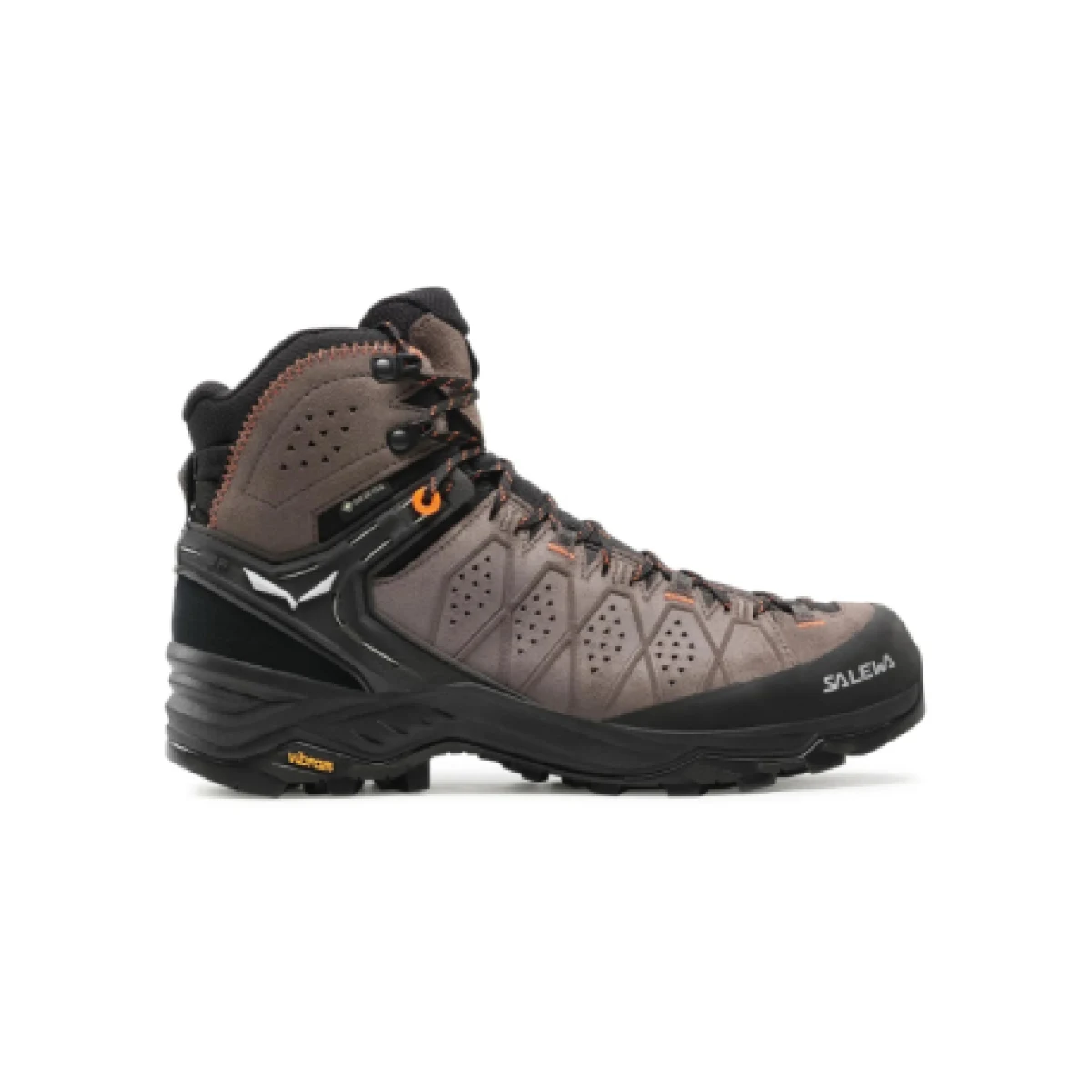 Pánska členková turistická obuv SALEWA Alp Trainer 2 Mid GTX M wallnut fluo orange · záber 1