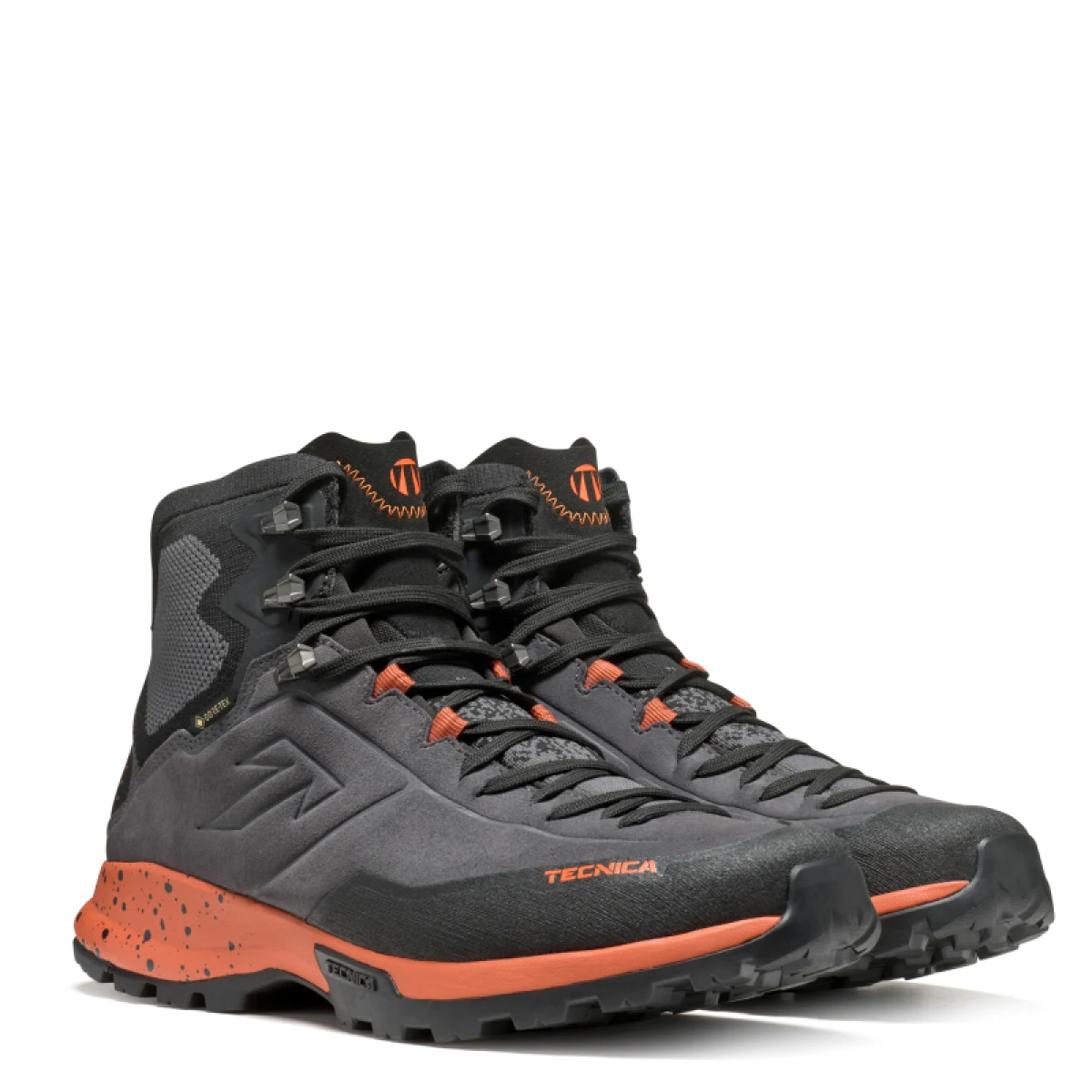 Pánska členková turistická celokožená obuv TECNICA Forge Hike MID GTX Ms, dark grey icon orange · záber 4
