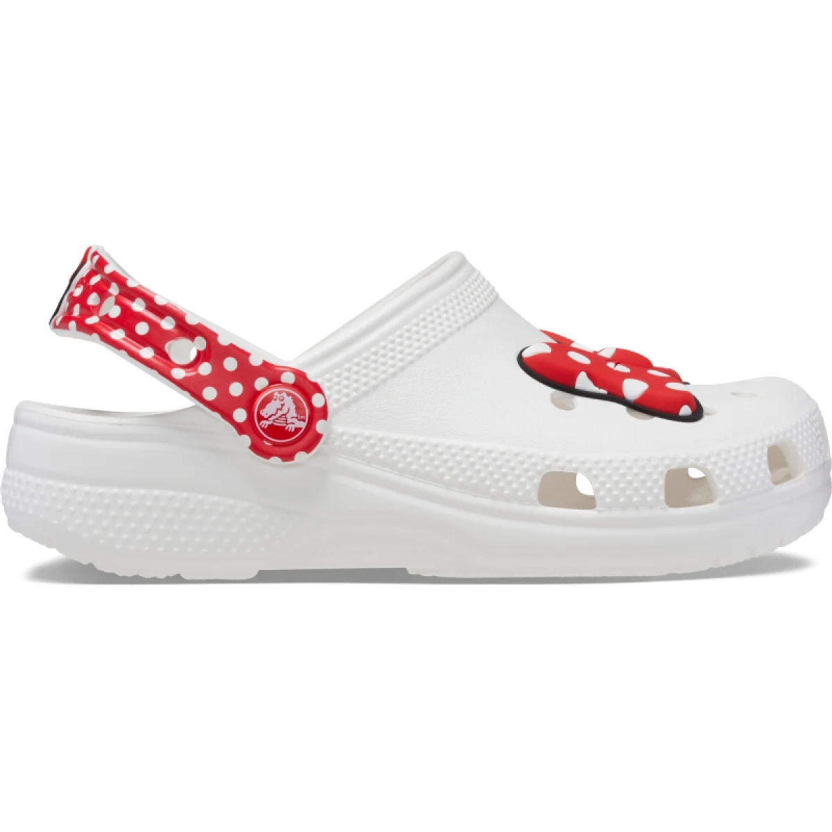 Dievčenské kroksy (rekreačná obuv) CROCS Disney Minnie Mouse Classic Clog T white red · záber 2