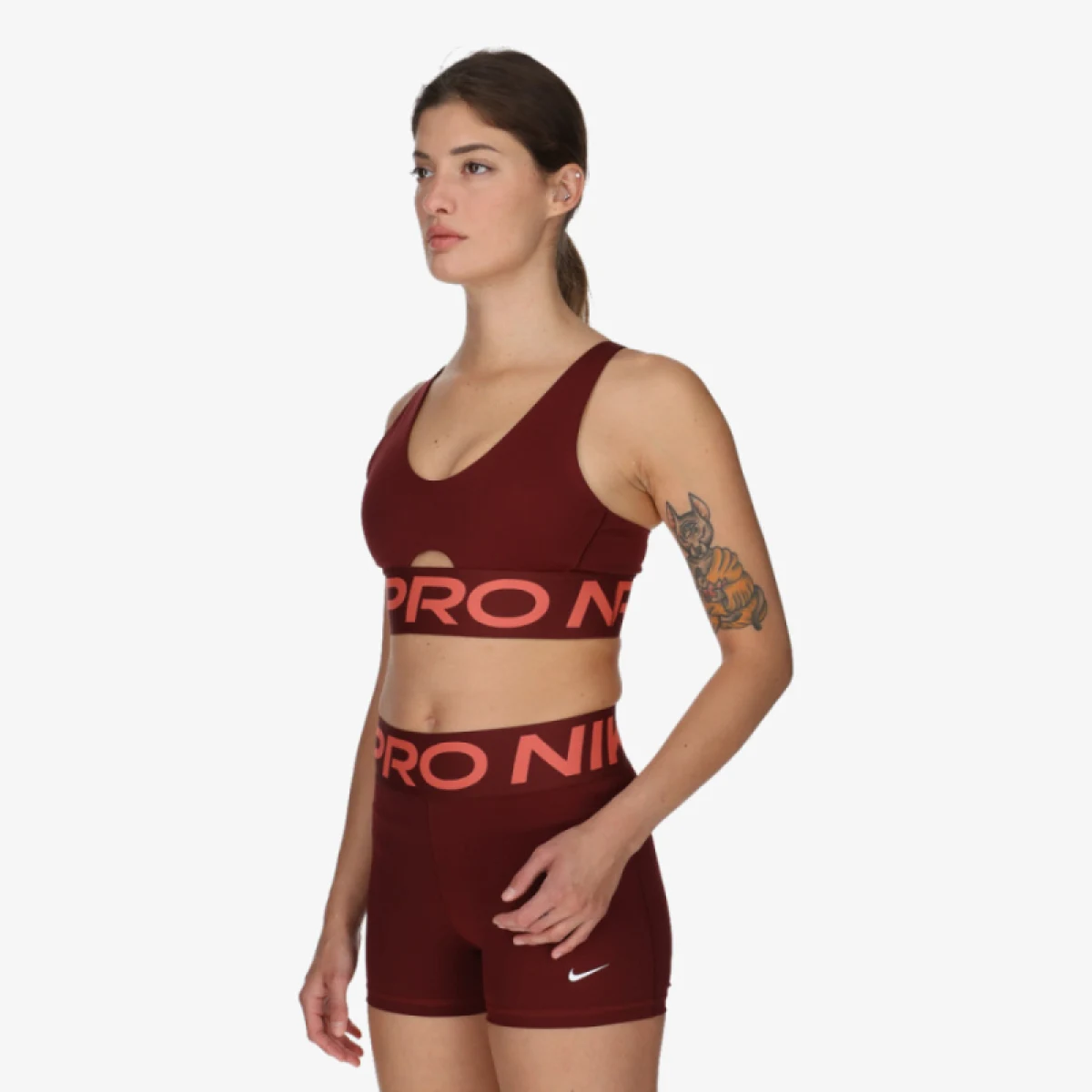 Dámska tréningová športová podprsenka NIKE PRO W NP INDY PLUNGE BRA BOLD-619-Red · záber 3