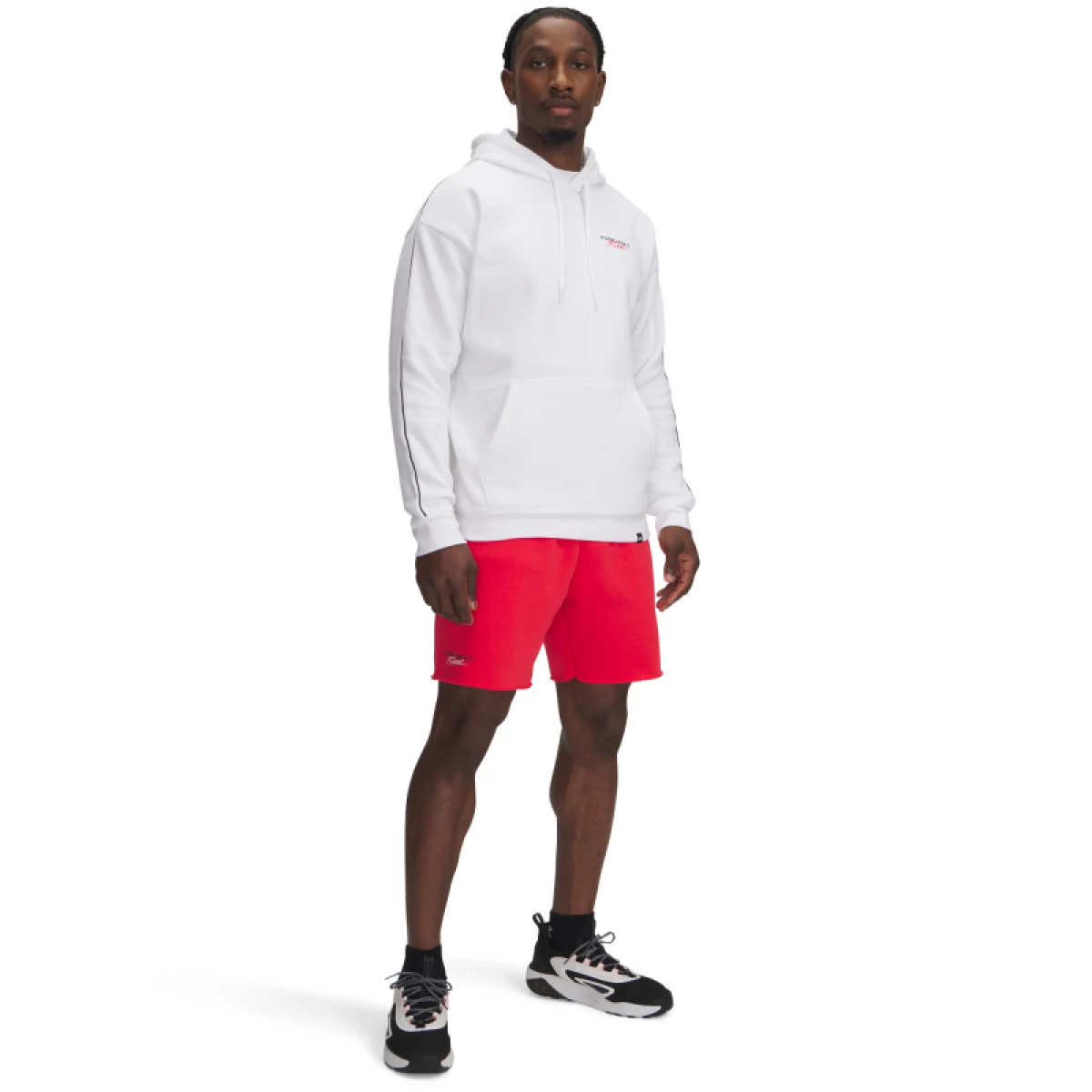 Pánske teplákové kraťasy UNDER ARMOUR PROJECT ROCK Icon Flc Short-RED · záber 4