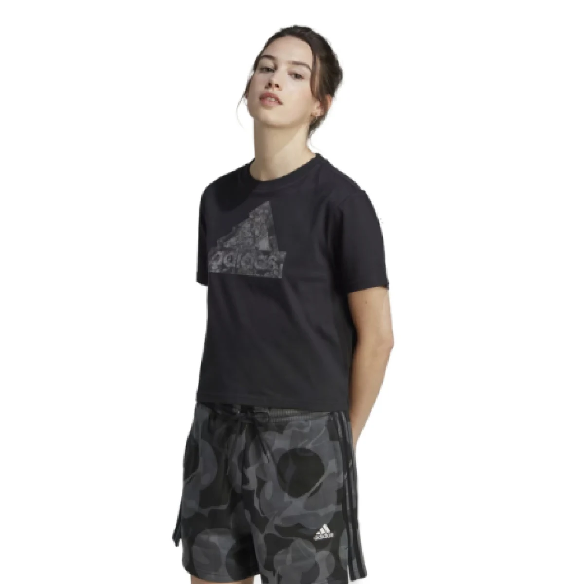 Dámske tričko s krátkym rukávom ADIDAS W ICONS TEE CRO-IM4255-black · záber 1