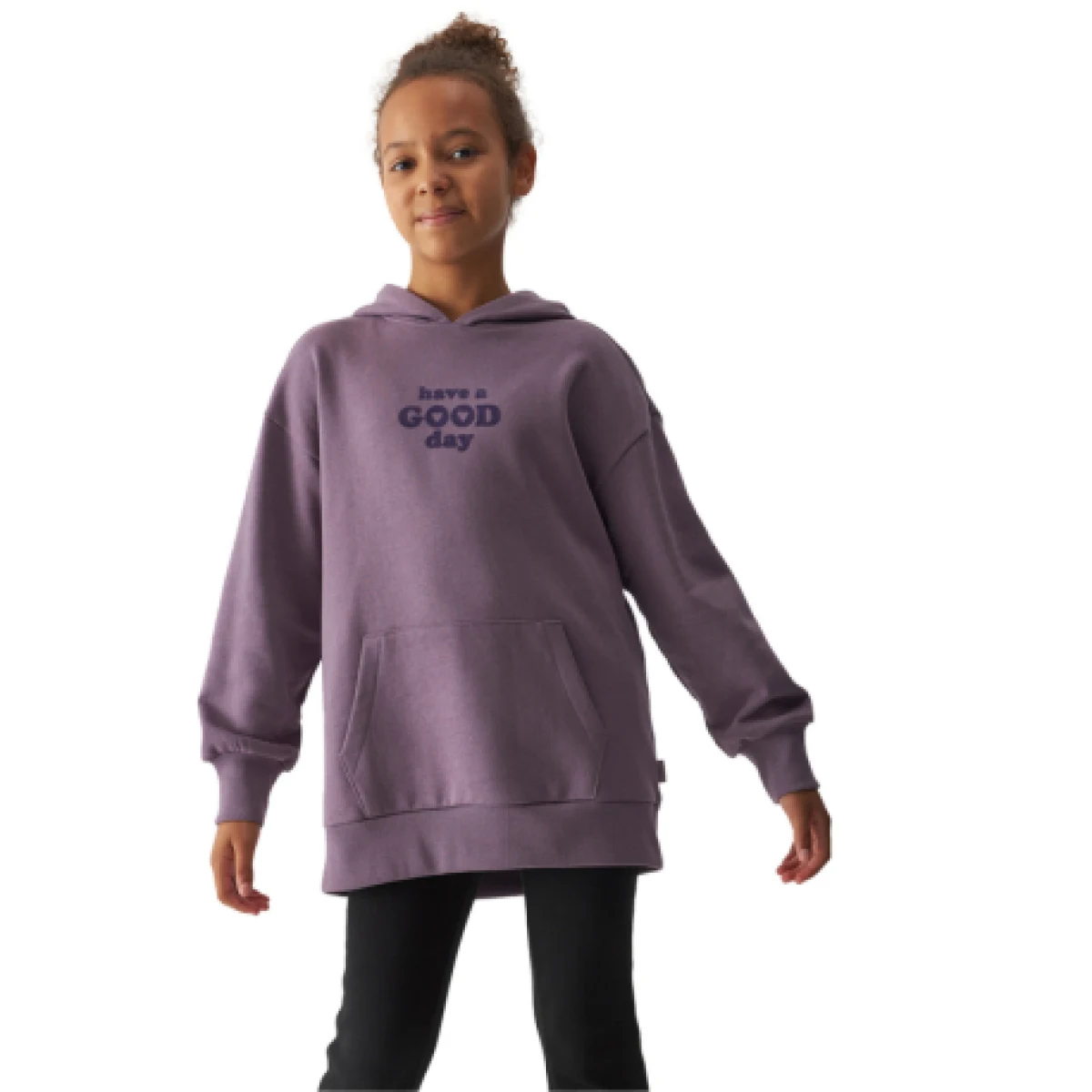 Dievčenská mikina s kapucňou 4F JUNIOR SWEATSHIRT-JWAW24TSWSF1218-51S-VIOLET · záber 1