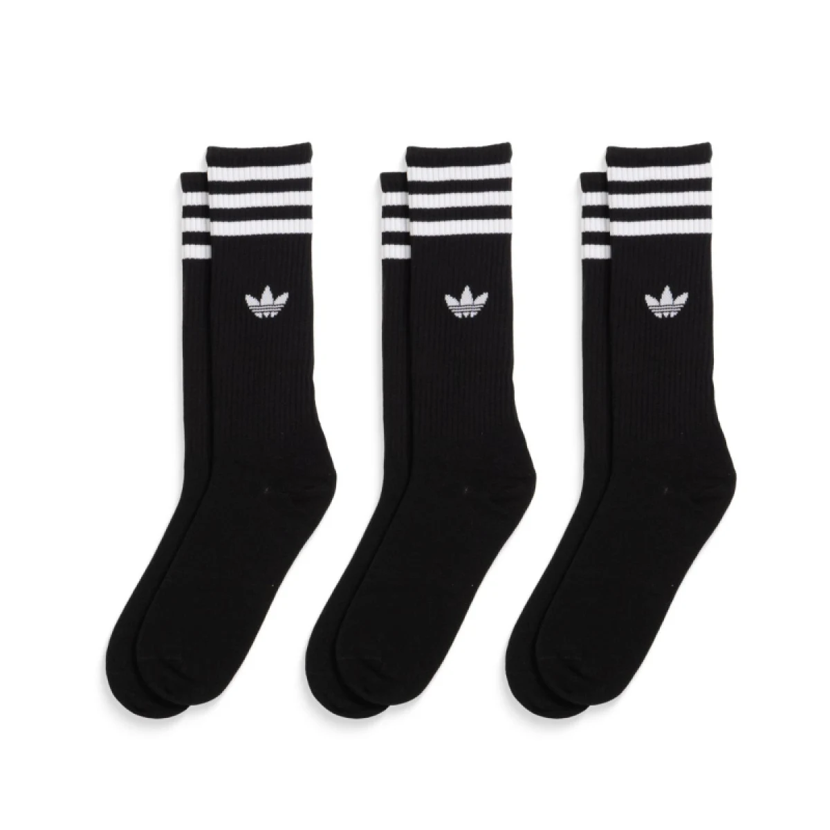 Ponožky ADIDAS ORIGINALS 3 PACK-SOLID CREW SOCK BLACK WHITE · záber 5