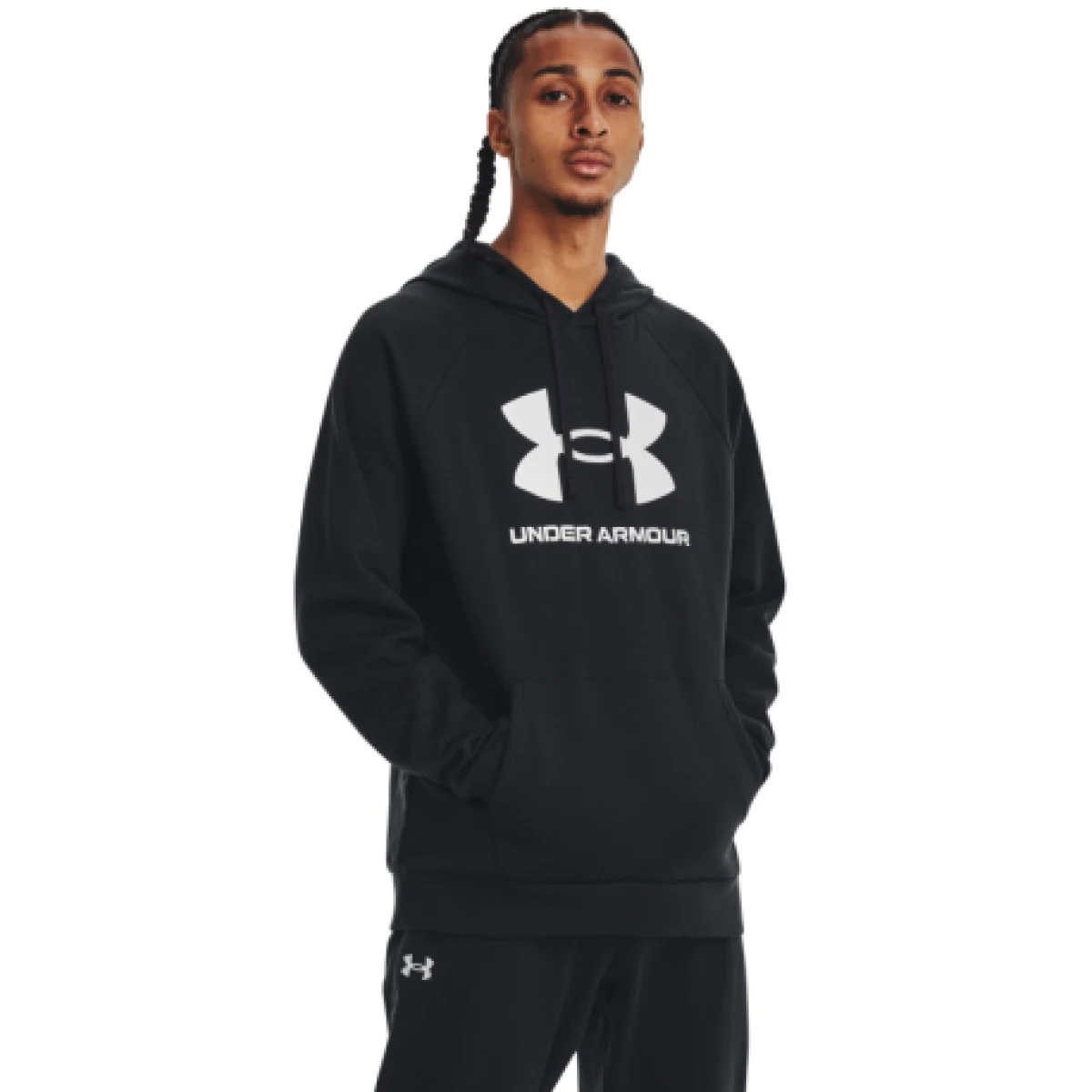 Pánska zateplená mikina s kapucňou UNDER ARMOUR UA Rival Fleece Logo HD-BLK · záber 1