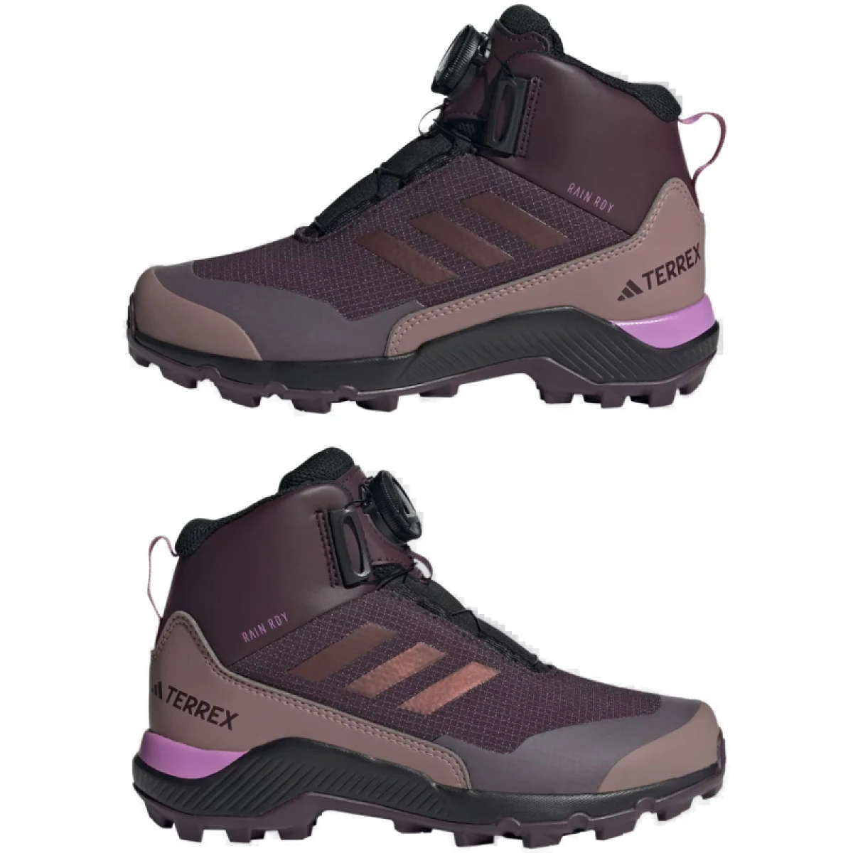 Dievčenské členkové zimné topánky ADIDAS Terrex Winter Mid Boa Rain.RDY shadow maroon red lilac · záber 4