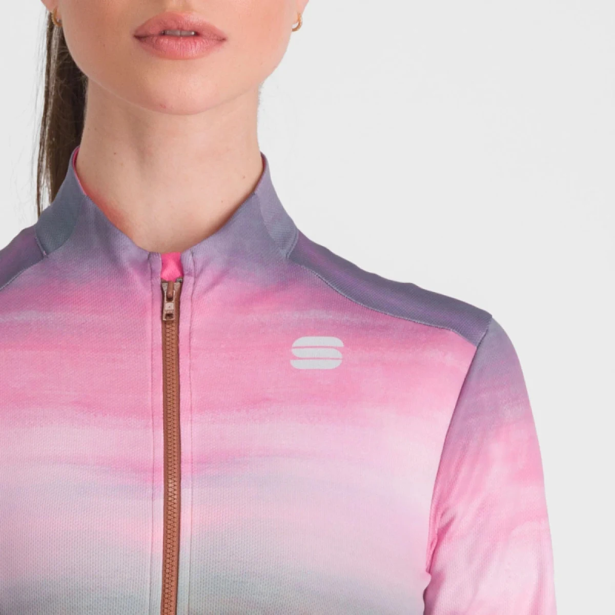 Dámsky cyklistický dres s dlhým rukávom SPORTFUL Flow supergiara w thermal jersey, cayenna red pink · záber 5