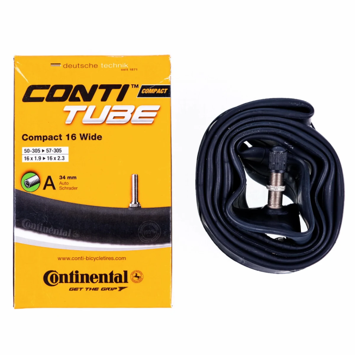 Duša na bicykel CONTINENTAL Compact 16 Wide - ventil AV34 · záber 2