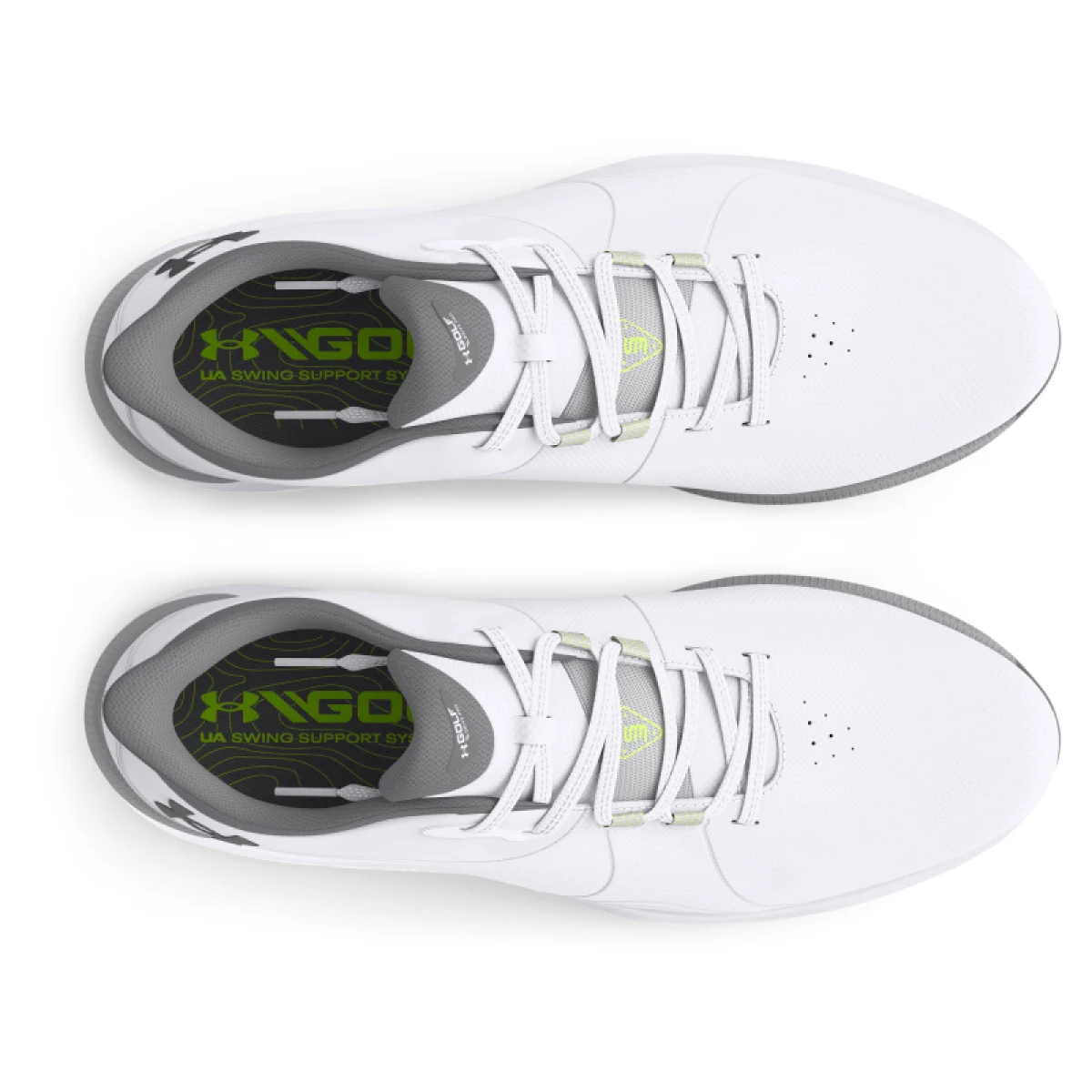 Pánske golfové topánky s hrotmi UNDER ARMOUR UA Drive Pro SL Wide white white metallic gun metal · záber 4