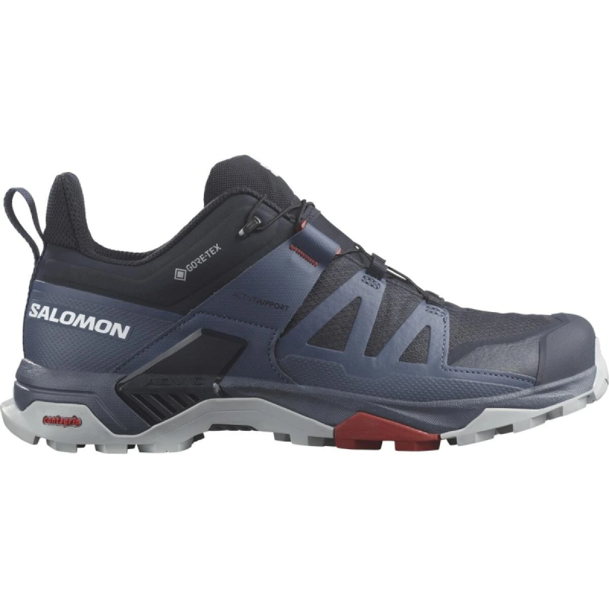 Pánska nízka turistická obuv SALOMON X Ultra 4 GTX carbon bering sea pearl blue · záber 2