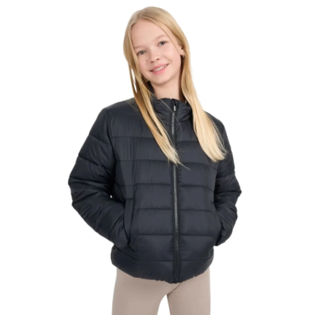 Dievčenská bunda 4F JUNIOR DOWN JACKET-JWSS25TDJAF515-20S-BLACK · záber 1