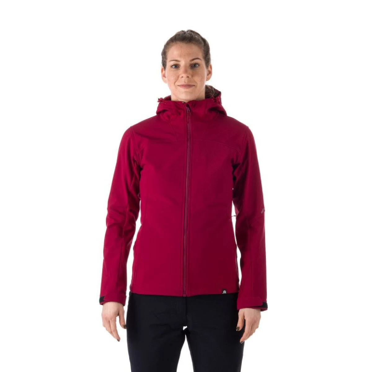 Dámska turistická softshellová bunda NORTHFINDER ASHLEE-510-cherry · záber 2
