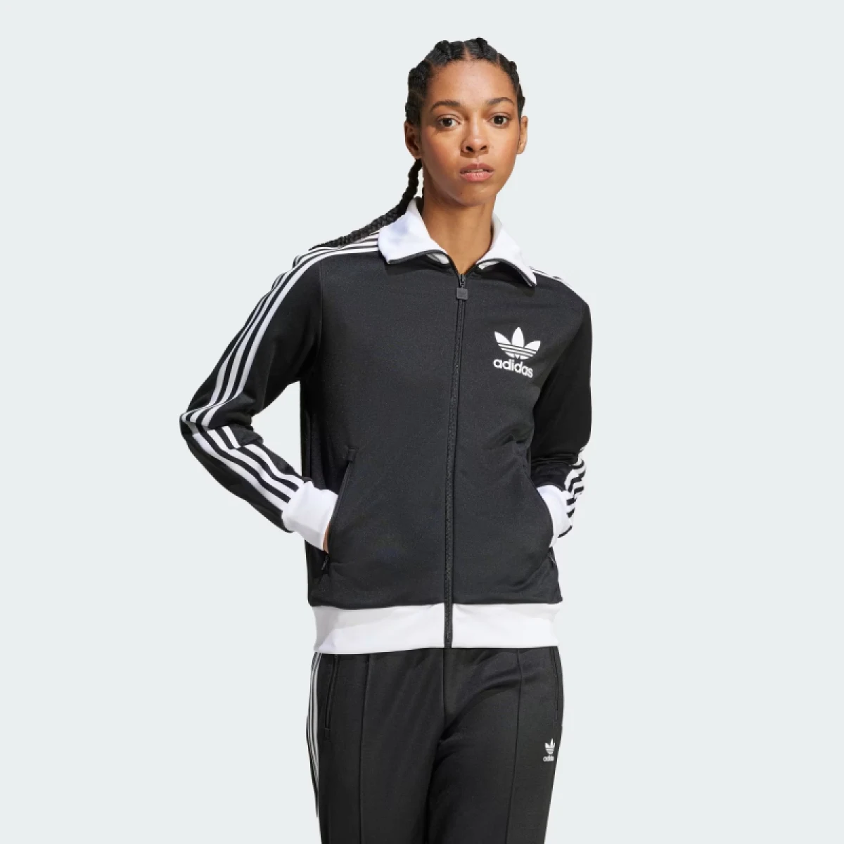 Dámska mikina so zipsom ADIDAS ORIGINALS CLASSIC TT-BLACK · záber 2
