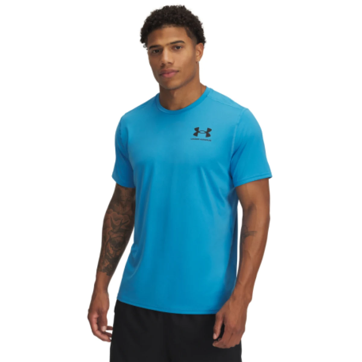 Pánske tréningové tričko s krátkym rukávom UNDER ARMOUR UA Heatgear Fitted SS-BLU · záber 1