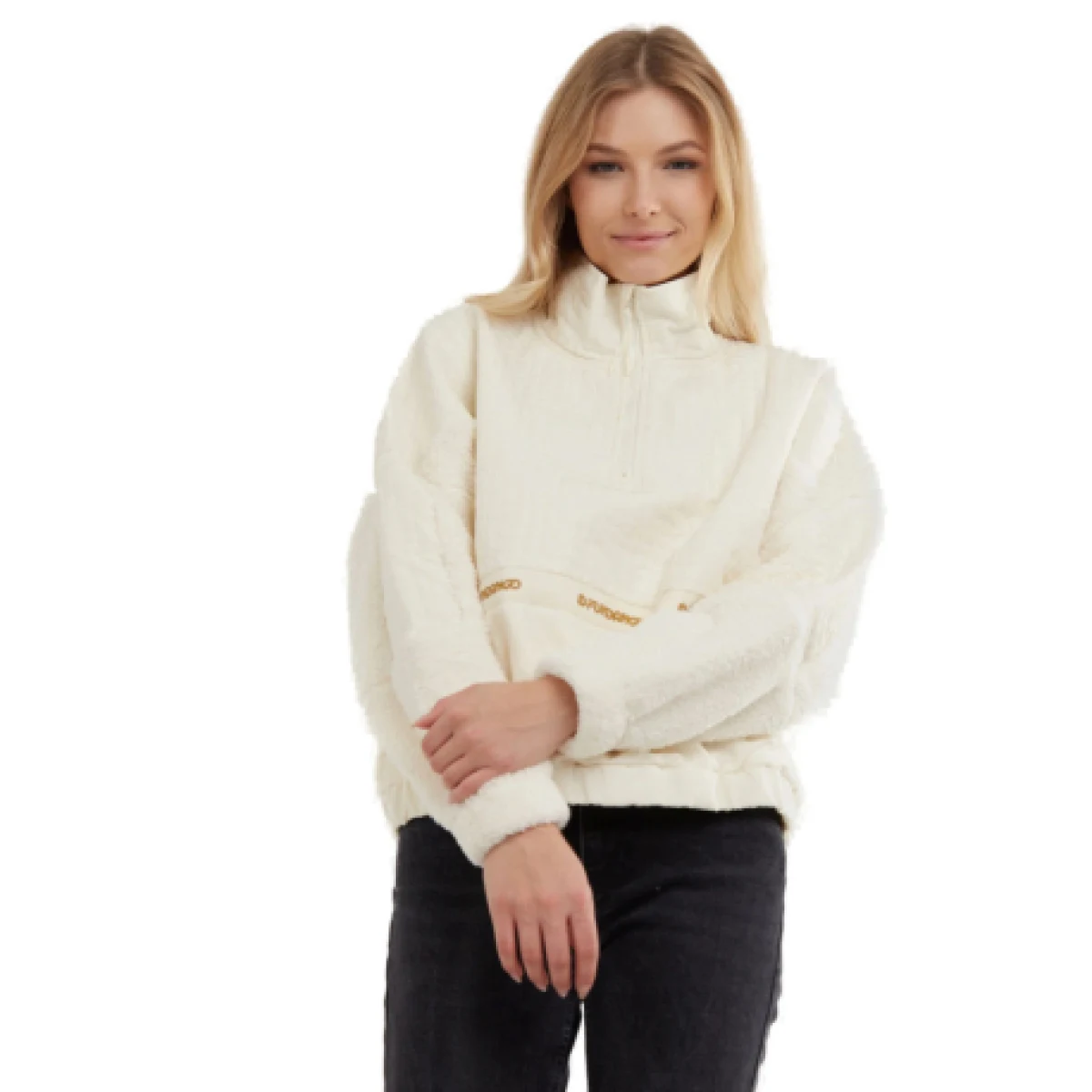 Dámska flisová mikina FUNDANGO Calypso Hybrid Pullover-240-mustard · záber 1