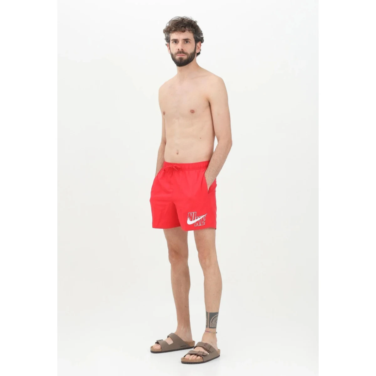 Pánske plavky NIKE SWIM NIKE LOGO LAP 5 inch UNIVER-UNIVERSITY RED · záber 4