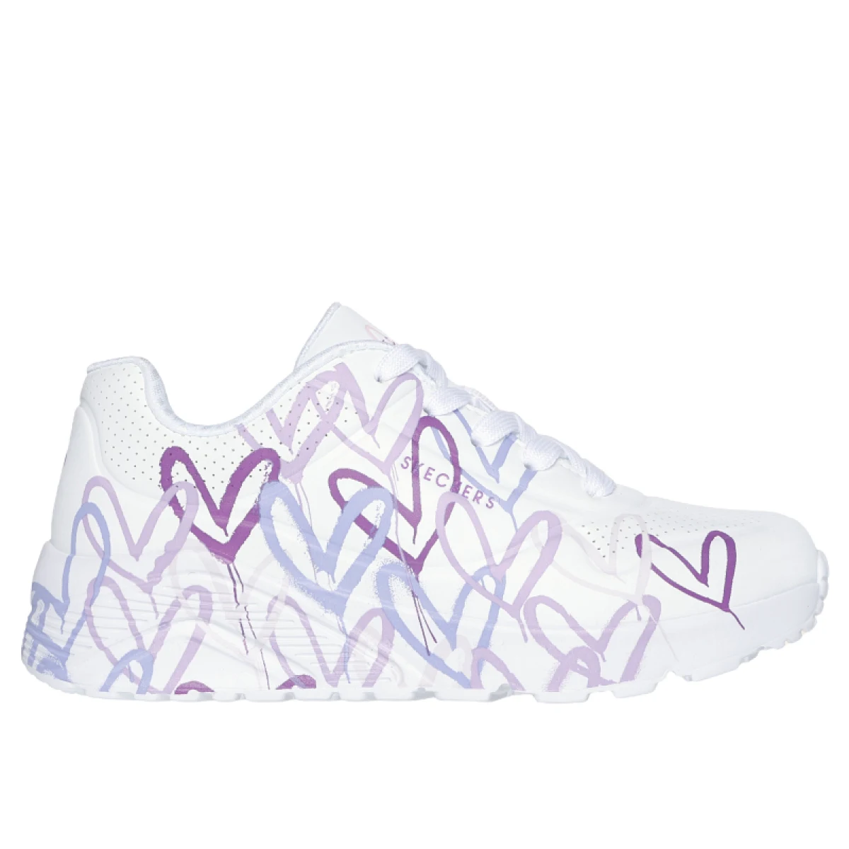Dievčenská rekreačná obuv SKECHERS Uno Lite Spread The Love K white light purple · záber 2