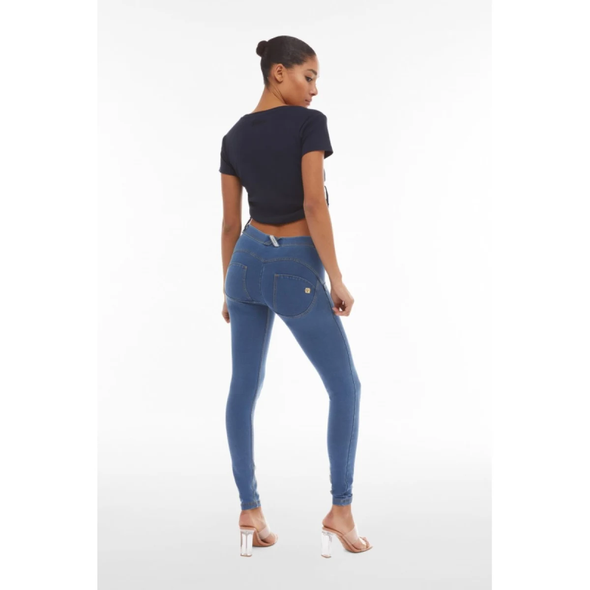 Dámske jeggings nohavice FREDDY WR.UP® skinny push up organic cotton jeggings-Blue · záber 3