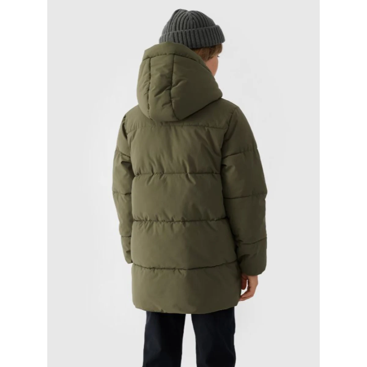 Chlapčenská bunda 4F JUNIOR DOWN JACKET-JWAW24TDJAM464-43S-KHAKI · záber 4