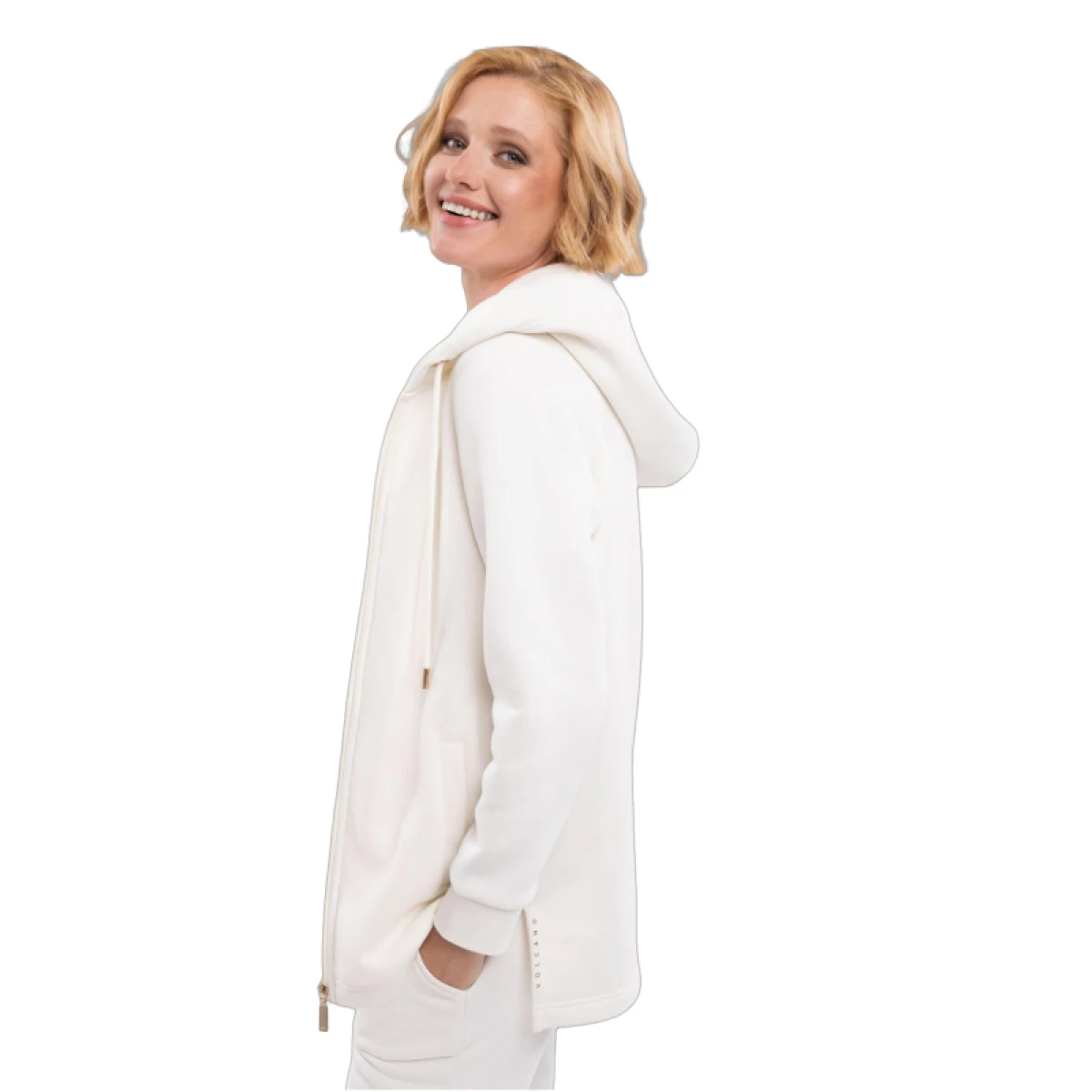 Dámska zateplená mikina so zipsom VOLCANO B-FLOFI-101-CREAM · záber 3