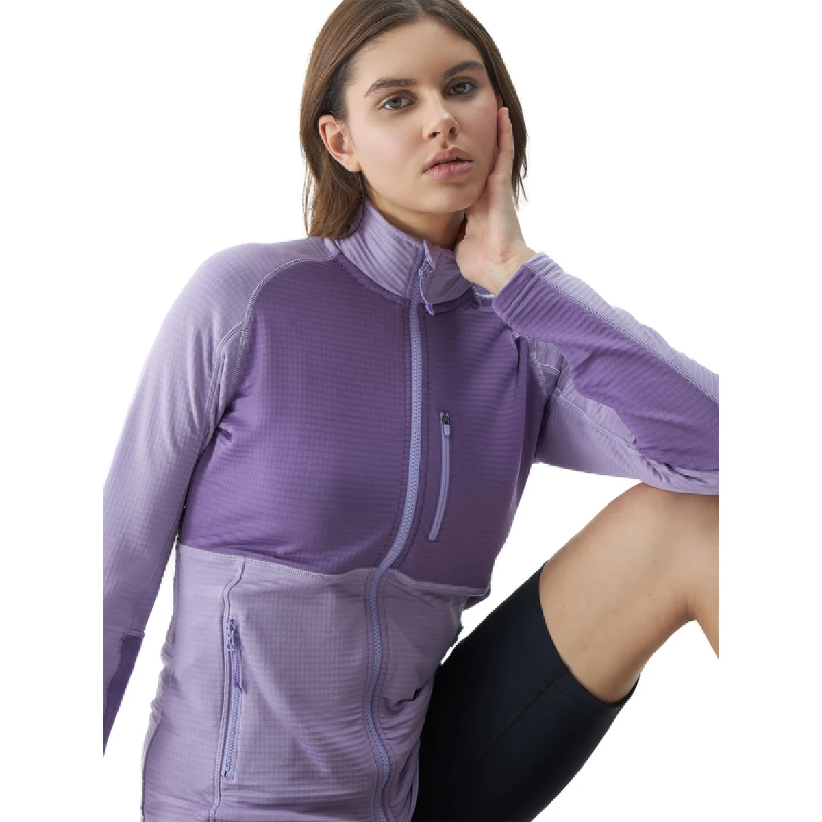 Dámska turistická mikina so zipsom 4F SWEATSHIRT FNK-4FWSS24TFSWF316-52S-LIGHT VIOLET · záber 4